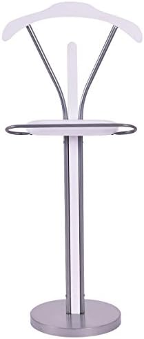 Stand Clothes Hanger Men Suit Rack Organizer Wood &amp; Metal Home Valet Suit Coat New White