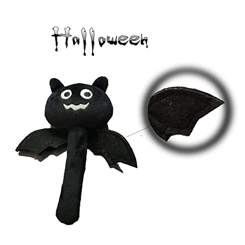 Halloween Dog Toys for Small Dog, 2pcs Dog Teething Toys for Puppy Aggressive Chewer, in Cute Pumpkin and Bat Shaped, Soft Plush Dog Stuff Chew Toy for Puppies Playing