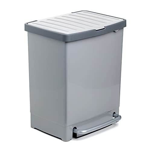 TATAY Recycling Bin BPA-Free Foot Pedal Opening Indoor and Outdoor Use