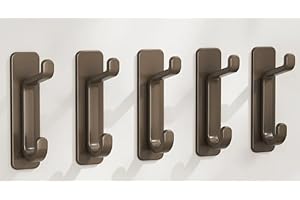 5PCS Wall-Mounted Coat Hooks, No-Drill Hooks Heavy Duty, Waterproof Hanger Rack for Bathroom Bedroom Door