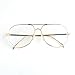 MINCL/Irregular Metal Frame Street Fashion Designer Clear Lens Sunglasses (gold/clear, gold/clear)