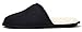 KushyShoo Mens Slippers, Scuff Fluff House Shoes, Slip-On Indoor Outdoor Slipper, Black, Size 11-12 Wide
