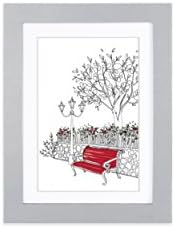 EDGEWOOD Parkwood 5x7 photo frame with mat for 4x6 picture or 5x7 photo without mat Grey