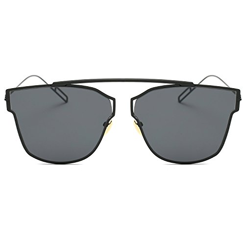Barsty fashion retro metal frame flash mirror lens sung…