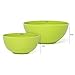 Jumbl Bamboo Salad Bowl Bamboo-Fiber Bowl Set with Lids & Inset Utensils - Lids Double As Cutting Boards - Smaller Bowl Nests Perfectly Inside Larger for Easy Storage, Green