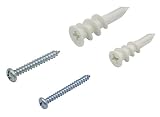 Self Drilling Drywall/Hollow-Wall Anchor Kit with Screws, 100 Pieces All Together, Kit Includes 2 Different Sizes, Large and Small Anchors (Plastic)