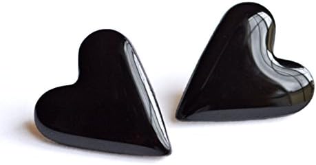 Black Heart Earrings Jewelry // Dark, Minimal, Simple, Hearts, Shape, Rings, Goth, Grunge, Emo, Scene, Soul, Creepy Cute, Punk, Witch, Studs