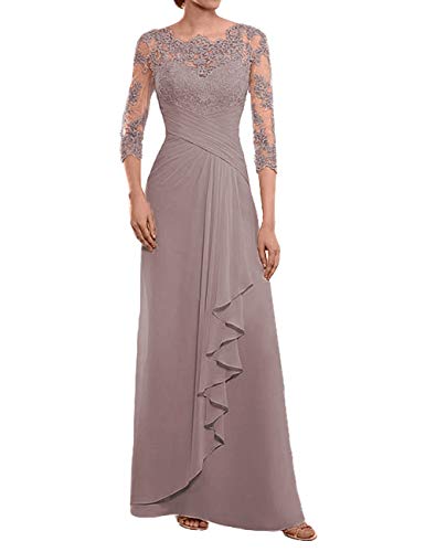 Mother of The Bride Dresses Long Evening Formal Dress Lace Prom Mauve 14