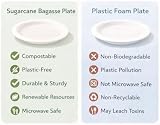 1ABOVE 50 Pack White Disposable Plate 7 Inch Sugarcane Fiber Biodegradable view 3