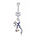 Cute Belly Rings Deer Animal Belly Button Rings Dangle Sexy Long 316L Surgical Steel 14G (Deer-6)