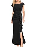 WOOSEA Women's Split Bodycon Mermaid Evening