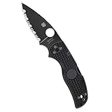 Spyderco Native 5 Lightweight Folding Knife - Black FRN Handle with SpyderEdge, Full-Flat Grind, CPM S30V Steel Black Blade and Back Lock - C41SBBK5