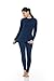 Thermajane Long Johns Thermal Underwear for Women Fleece Lined Base Layer Pajama Set Cold Weather (Small, Navy)