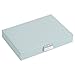 STACKERS ‘CLASSIC SIZE’ Duck Egg Blue Lidded STACKER Jewelry Box with Gray Polka-Dot Lining.