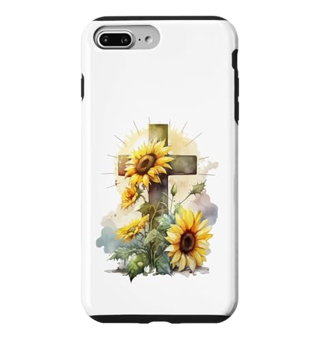 Faith Christian Cross Watercolor Sunflower Flowers Case for iPhone 7 Plus/8 Plus
