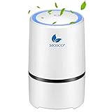 Air Purifier, MOICO Air Purifiers for Home and Office with True HEPA Filter Active Carbon, USB Desktop Portable Air Cleaner with Night Light, 2 Filtering Modes for Reducing Dust Smoke Smell Pet Dander