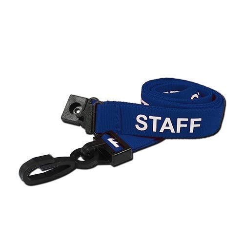 Identity-Plus: Blue Pre-Printed Staff Lanyard with Plastic J Clip (10)
