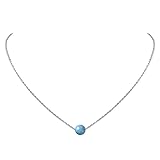 Dainty Real Blue Larimar Crystal Pendant 925