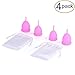 Menstrual Cup (4 Pack) - 2 Small & 2 Large - FDA Approved - Safe, Easy-to-Use & Comfortable for All Lifestyles - Save Money & Protect The Earth w/Reusable Design