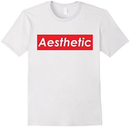 Men's Aesthetic Red Box Logo T-Shirt - The Vaporwave Movement Large White