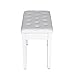 HOMCOM Piano Bench, Duet Piano Chair with Faux Leather Padded Cushion and Wooden Frame, Button Tufted Keyboard Bench, White
