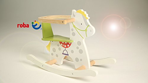 roba Schaukelpferd 'kleiner Racker', Schaukeltier aus Holz mit Bedruckung, Schaukelsitz mit abnehmbarem Schutzring, Schaukelspielzeug ab 12 Monate – Bild 7