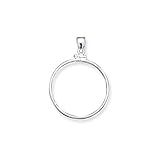 .925 Sterling Silver Half-A-Dollar Coin Bezel Charm Pendant (Does Not Include Coin)