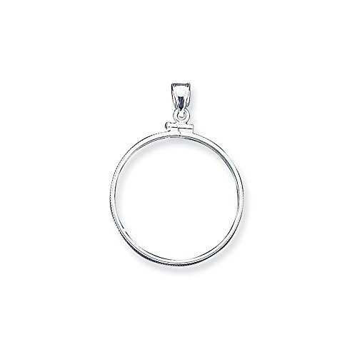 .925 Sterling Silver Half-A-Dollar Coin Bezel Charm Pendant (Does Not Include Coin)