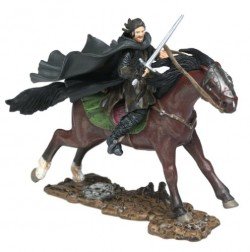 2003 - New Line / Paly Along - Lord of the Rings : Armies of Middle Earth - Aragorn on Horseback - Warriors & Battle Beasts - Battle Scale Figures - Out of Production - Limited Edition - Collectible