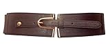eVogues Plus size Gold Buckle Elastic Fashion Belt Brown - One Size Plus