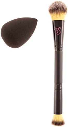 Stashia Contour Brush and Blend Set Dual End Makeup Pro Series Cruelty Free with Face Blending Sponge