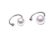 Pink Universe U-Shaped Gray Pearl Ear Clip No Piercing Earrings 2 in 1 Pair (White)