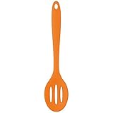 SODIAL(R) Kitchen Craft Colourworks Silicone Slotted Spoon, 27 Cm - Orange