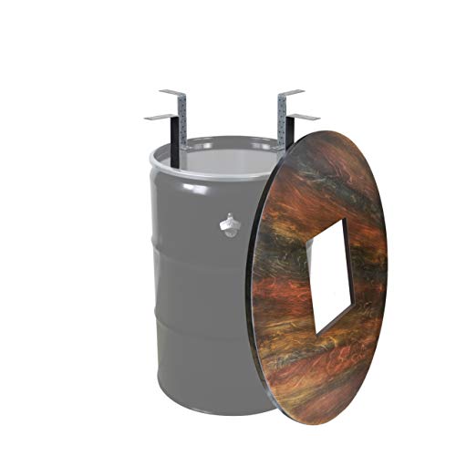 Rogge´s RelaxGrill Stehtisch-Bausatz Dye für 210L-Ölfass, mit Getränkekühler, runde Holz-Tischplatte d = 100 cm, farbig… – Bild 4