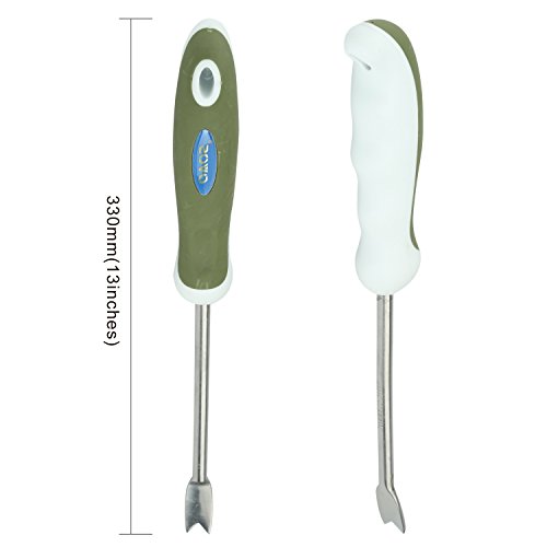 OVOS Manual Weeder Made of High Strength Stainless Steel with Ergonomic Handle Perfect for Gardening or Camping