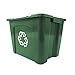 Rubbermaid Commercial Products Stackable Recycling Bin, 14 Gallon, Green Storage Container, For Garage/Kitchen use for Boxes/Paper/Yard Waste Recycle