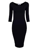 Tom's Ware Womens Classic Slim Fit Bodycon Dress TWFR049-D059-BLACK-US M