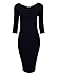 TAM WARE Womens Classic Slim Fit Bodycon Dress TWFR049-D059-BLACK-US L