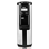 Costway 5 Gallon Water Cooler Dispenser Top Loading Stainless Steel Freestanding Water Dispenser w/Hot and Cold Water (Black)