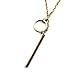 VWH 1Pcs Women Metal Ring Stick Pendant Charming Necklace, Gold Colour