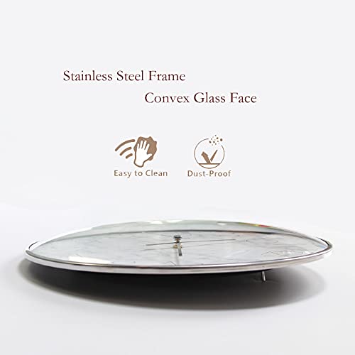 Nordic Silver Marble Wall Clocks Battery Operated, 13 inches Large Wall