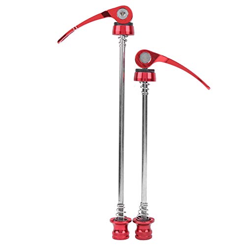 Alomejor 2Pcs Bicycle Skewers Bicycle Wheel Hub Skewers Mountain Bike Road Bike Axle Quick Release Skewer Lever(red)