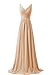 CaliaDress Women V Neck Long Bridesmaid Dress Prom Evening Gowns C015LF