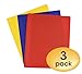 Smead Poly Two-Pocket Folder, Three-Hole Punch Prong Fasteners, Letter Size, Assorted Colors, 3 per Pack (87738)
