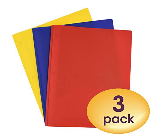 Smead Poly Two-Pocket Folder, Three-Hole Punch Prong Fasteners, Letter Size, Assorted Colors, 3 per  - //medicalbooks.filipinodoctors.org