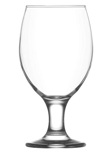 Vikko 13.5 Ounce Stemmed Beer Glasses | Classy and Stylish Stemware - Dishwasher Safe - For Parties, Weddings, and Everyday - Set of 6 Clear Glass Beer Glasses