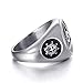 ELFASIO Men's Stainless Steel Ring Illuminati The All-Seeing-Eye illunati Pyramid/Eye Symbol Bike Size 8