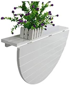 Zfggd Folding Table Wood Wall-mounted Drop-leaf Table, Semicircle Dining Table Folding Kitchen Dining Table Desk, Children Table, 80x40cm, (color : White)