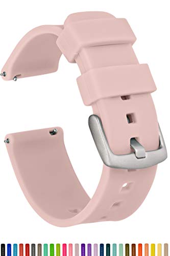 GadgetWraps 22mm Silicone Watch Band - 22mm Watch Band Silicone with Quick Release Watch Pins - for Men and Women 22mm Quick Release Watch Band with 29 Unique Colors (22mm, Pastel Rose)