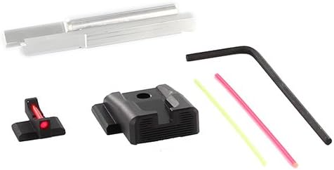 Dawson Precision S&amp;W M&amp;P Shield Fixed Carry Sight Set - Black Rear &amp; Fiber Optic Front